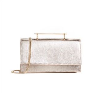 M2MALLETIER Alexia Shoulder Bag in Metallic Gold